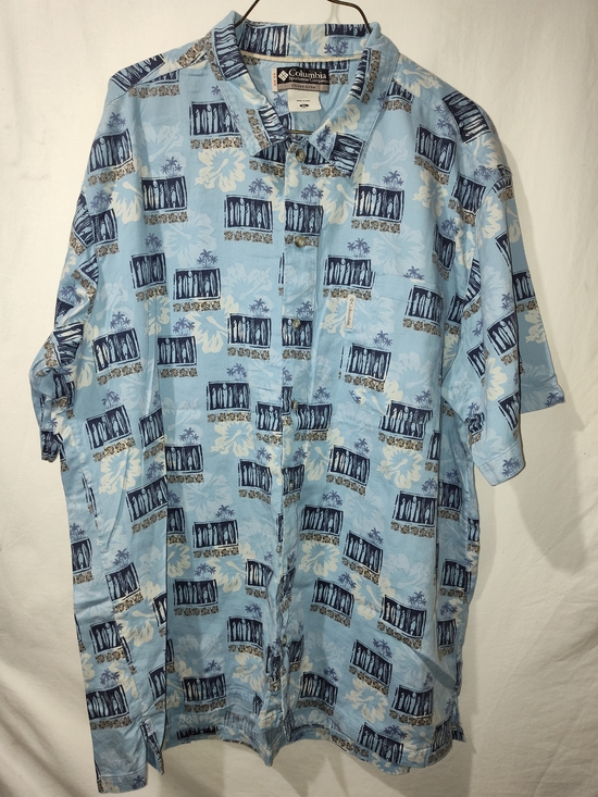 Columbia Sportswear Company Other - Columbia Men's Light Blue Tropical Print Short Sleeve Button-Down Shirt